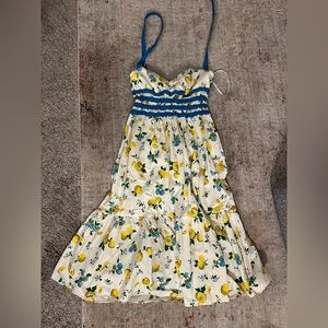 Vintage Betsey Johnson Lemon Dress Halter Neck